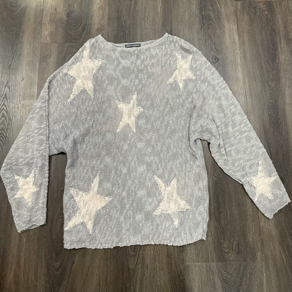 Size Small Grey Star Light Sweater